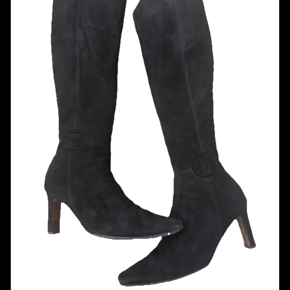 CHANEL Black Heeled Boots riding boots - Picture 15 of 15